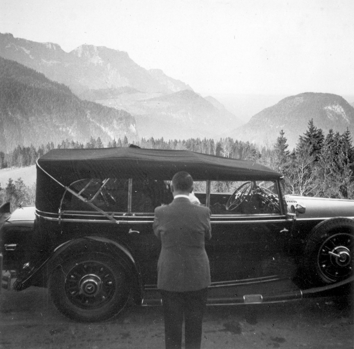 Adolf Hitler bids farewell to Franz Xaver Schwarz and his wife after their visit to the Berghof for Scharz's birthday, from Eva Braun's albums